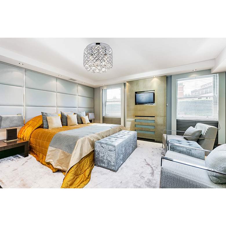 Image 3 Elegant Lighting Tully 10" Wide 3-Light Chrome Crystal Ceiling Light more views