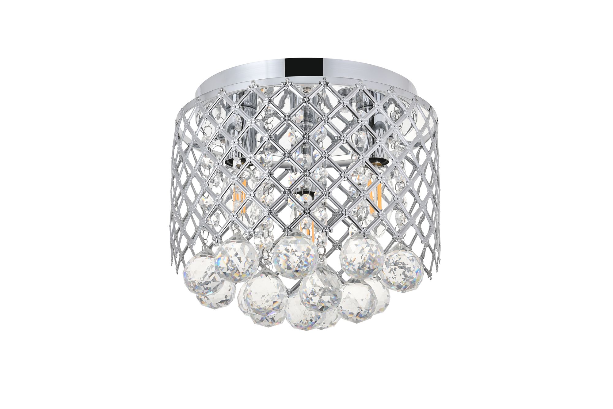 Elegant Lighting Tully 10" Wide 3-Light Chrome Crystal Ceiling Light