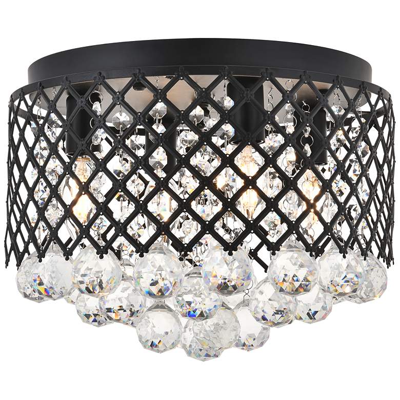 Image 5 Elegant Lighting Tully 13 1/2" 4-Light Flush Mount Black Ceiling Light more views