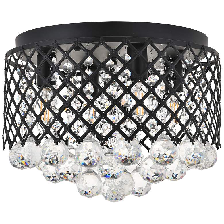 Image 6 Elegant Lighting Tully 13 1/2" 4-Light Flush Mount Black Ceiling Light more views
