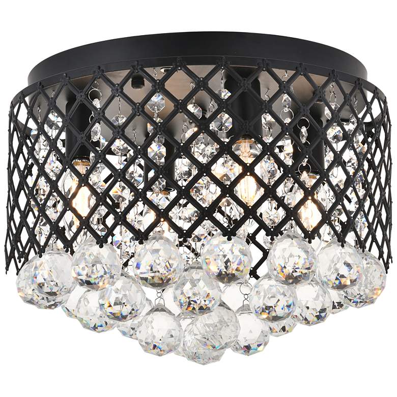 Image 7 Elegant Lighting Tully 13 1/2" 4-Light Flush Mount Black Ceiling Light more views