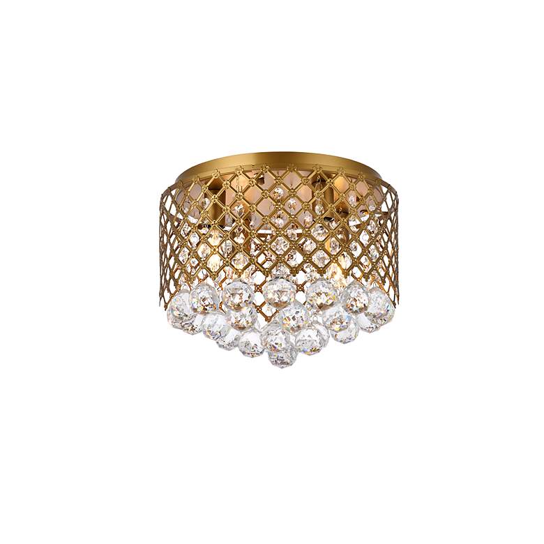 Image 4 Elegant Lighting Tully 13 1/2" 4-Light Flush Mount Brass Ceiling Light more views