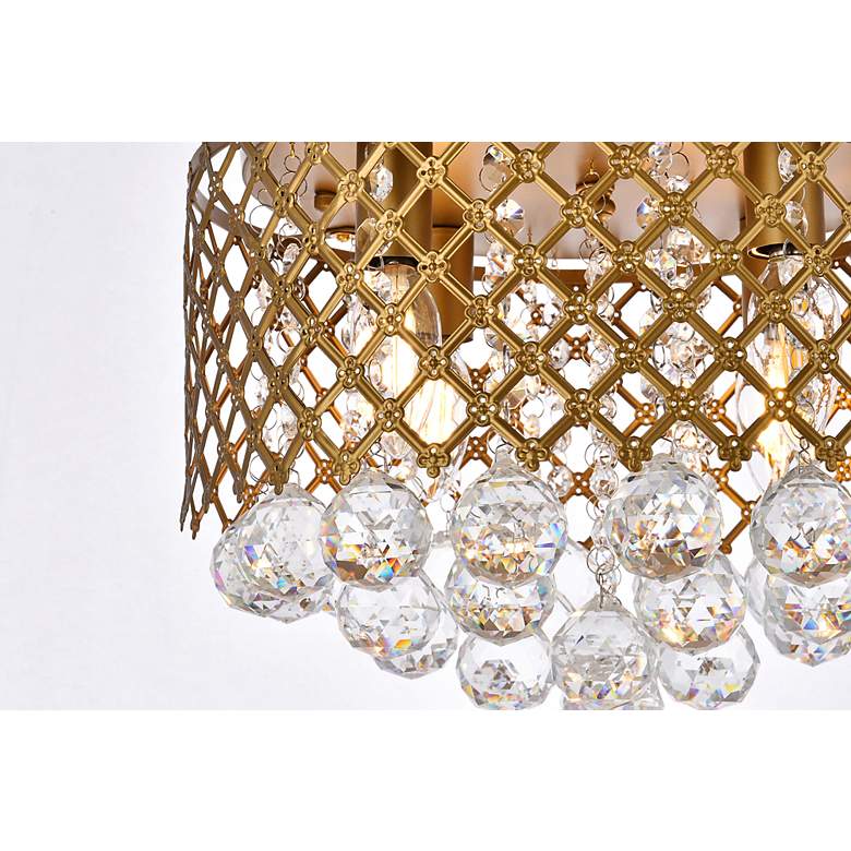 Image 5 Elegant Lighting Tully 13 1/2" 4-Light Flush Mount Brass Ceiling Light more views