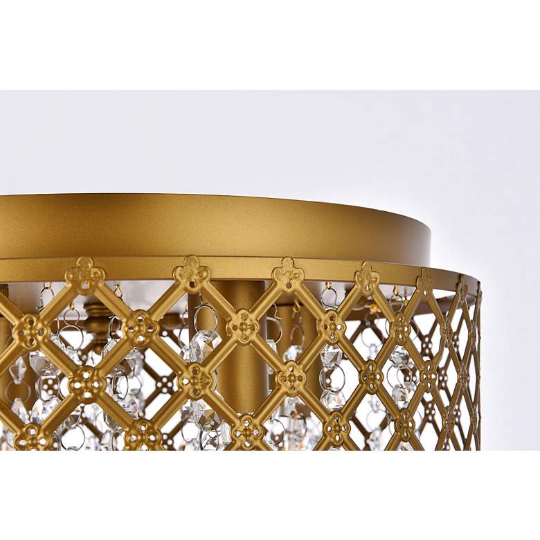 Image 7 Elegant Lighting Tully 13 1/2" 4-Light Flush Mount Brass Ceiling Light more views