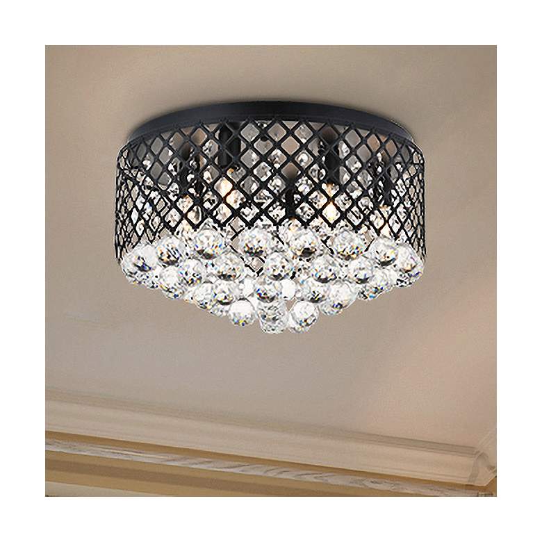 Image 1 Elegant Lighting Tully 18" Black 6-Light Flush Mount Ceiling Light
