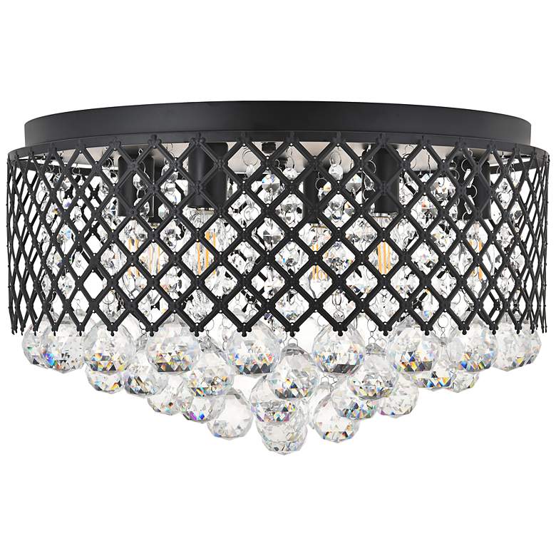 Image 4 Elegant Lighting Tully 18" Black 6-Light Flush Mount Ceiling Light more views
