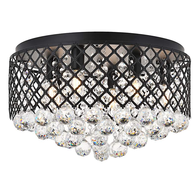 Image 5 Elegant Lighting Tully 18" Black 6-Light Flush Mount Ceiling Light more views