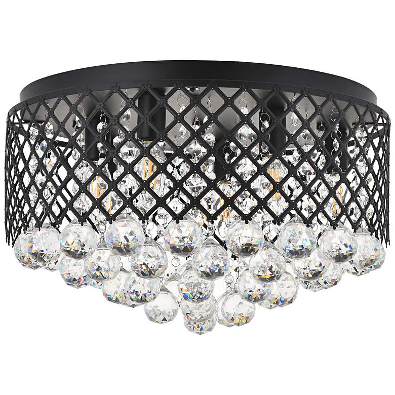 Image 6 Elegant Lighting Tully 18" Black 6-Light Flush Mount Ceiling Light more views