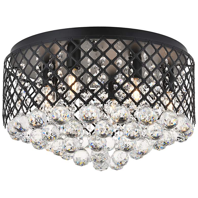 Image 7 Elegant Lighting Tully 18" Black 6-Light Flush Mount Ceiling Light more views