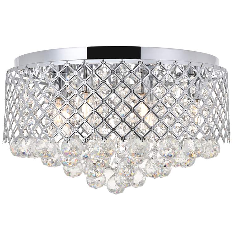 Image 1 Elegant Lighting Tully 18" Chrome 6-Light Flush Mount Ceiling Light