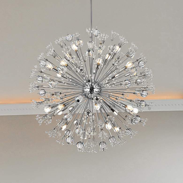 Image 1 Elegant Lighting Vera 38 inch Crystal Starburst Round Pendant