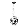 3_Elegant Lighting Wallace 12" Wide 3-Light Matte Black Orb Pendant more views