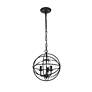 4_Elegant Lighting Wallace 12" Wide 3-Light Matte Black Orb Pendant more views