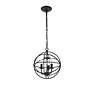 5_Elegant Lighting Wallace 12" Wide 3-Light Matte Black Orb Pendant more views