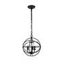 6_Elegant Lighting Wallace 12" Wide 3-Light Matte Black Orb Pendant more views