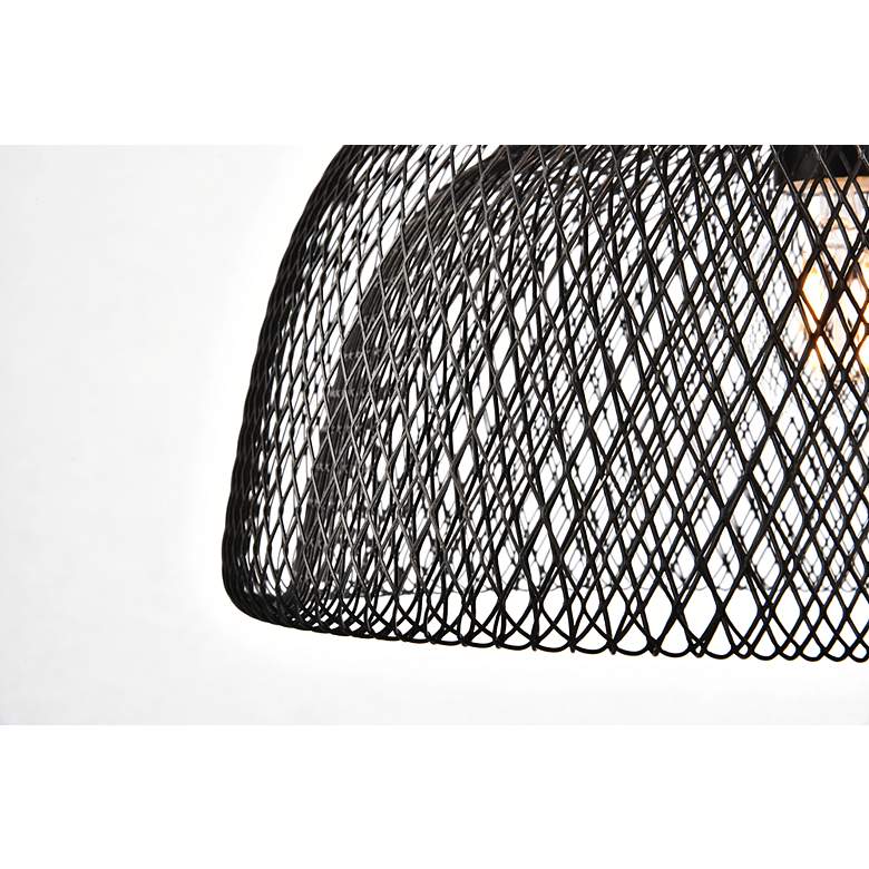 Image 2 Elegant Lighting Warren 13 1/2" Wide Double Black Mesh Pendant more views