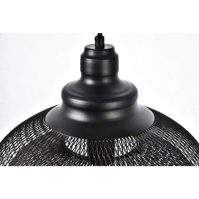 Image 3 Elegant Lighting Warren 13 1/2" Wide Double Black Mesh Pendant more views