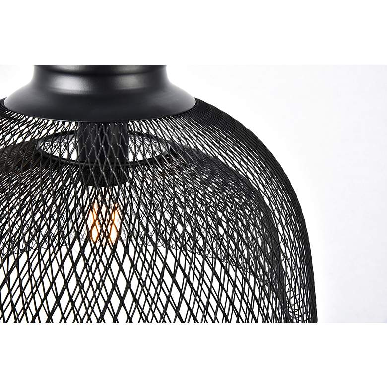 Image 6 Elegant Lighting Warren 13 1/2" Wide Double Black Mesh Pendant more views