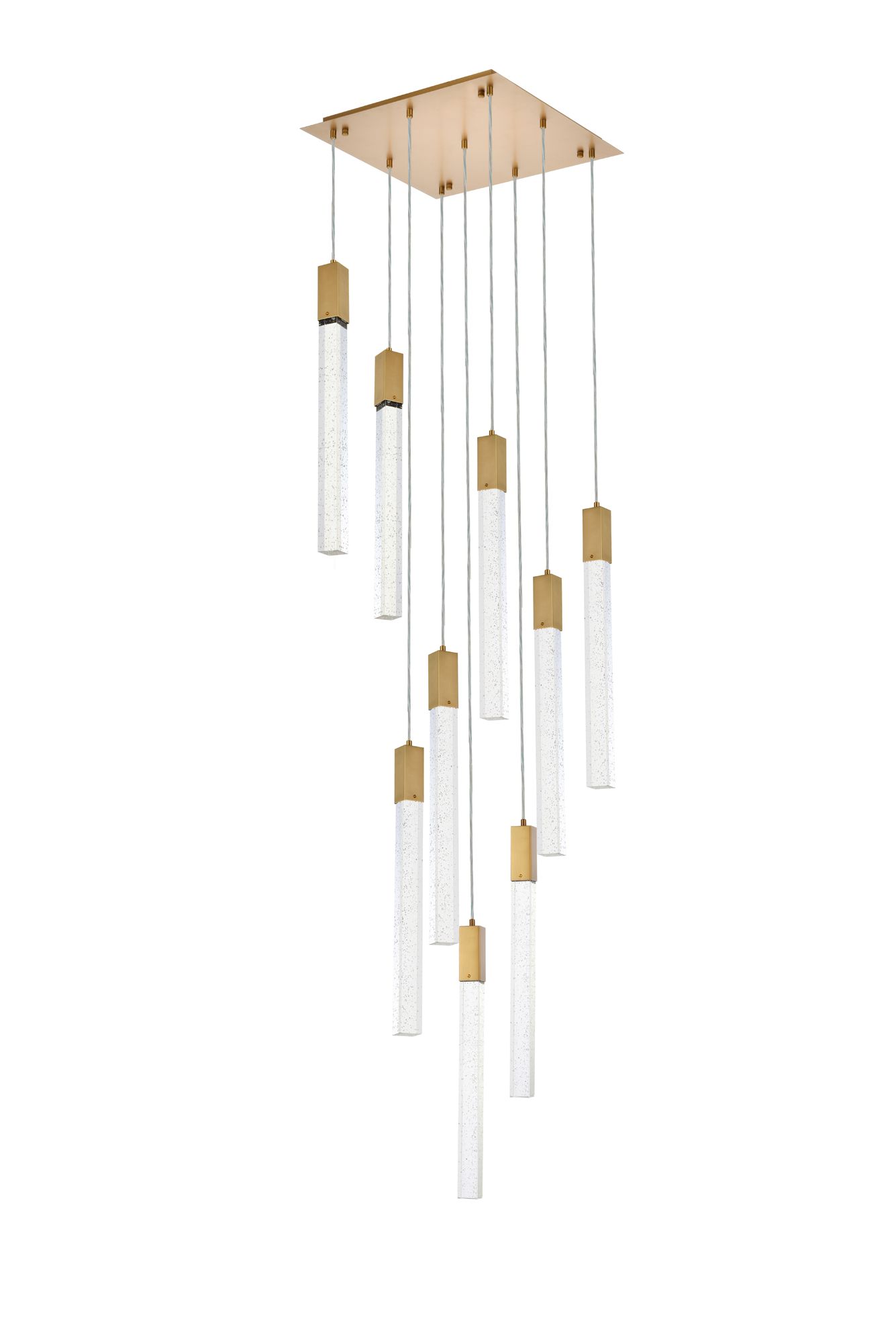 Elegant Lighting Weston 20" Satin Gold Crystal LED Multi-Light Pendant in scene