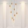 2_Elegant Lighting Weston 24" Wide Satin Gold LED Multi-Light Pendant