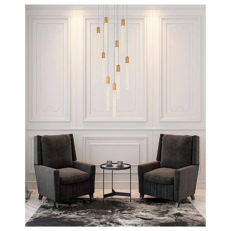 Image 4 Elegant Lighting Weston 24" Wide Satin Gold LED Multi-Light Pendant more views