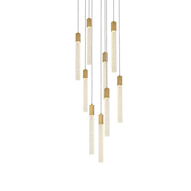Image 5 Elegant Lighting Weston 24" Wide Satin Gold LED Multi-Light Pendant more views