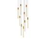 5_Elegant Lighting Weston 24" Wide Satin Gold LED Multi-Light Pendant more views