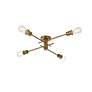 3_Elegant Lighting Xavier 26" Wide Brass 4-Arm Modern Ceiling Light more views