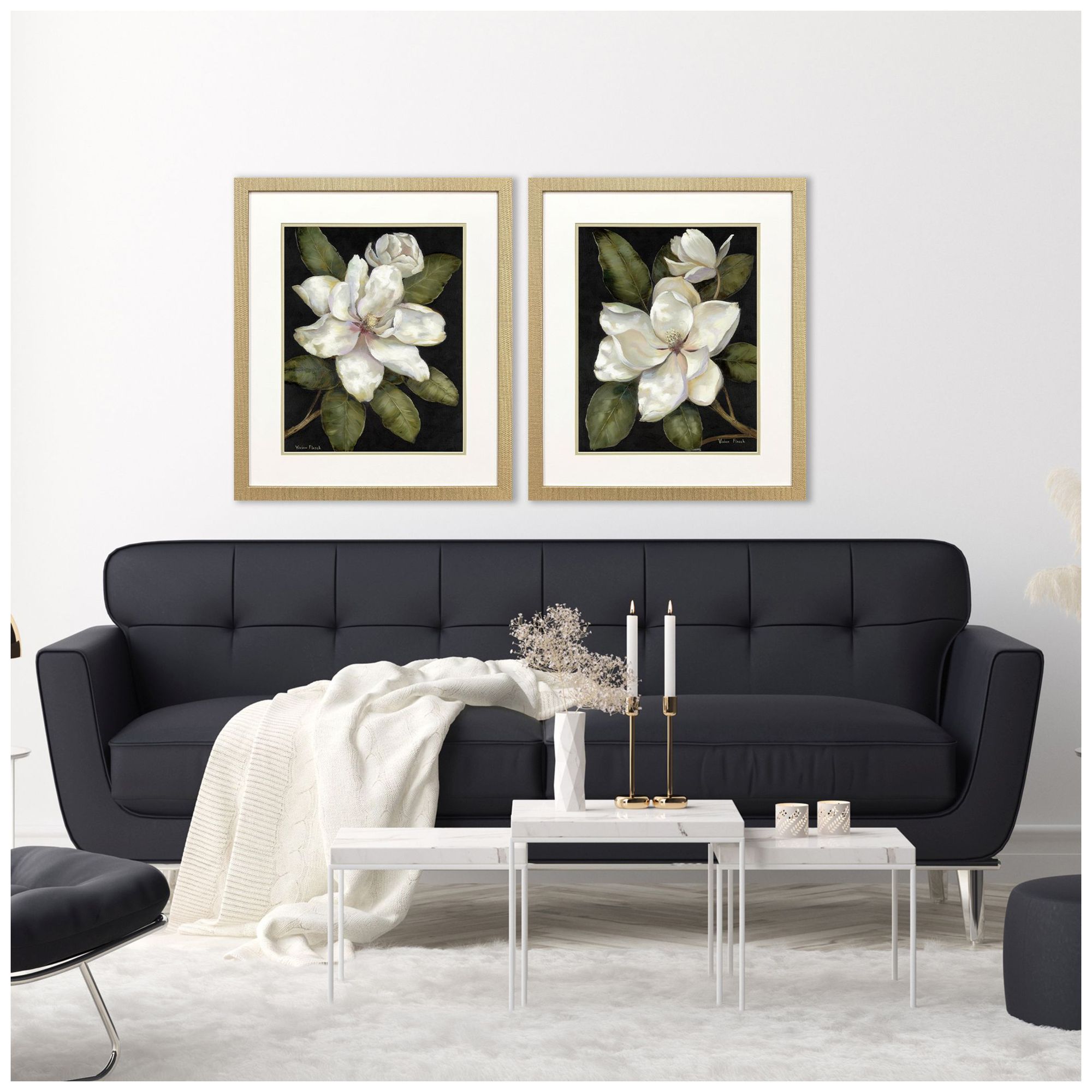 Image 4 Elegant Magnolia 24"W x 28"H Framed Art - Set of 2 more views