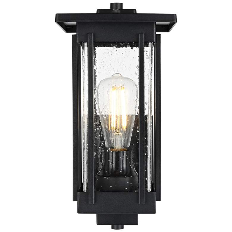 Image 2 Elegant Melvale 6.5 Inch Outdoor Wall Sconce in Black