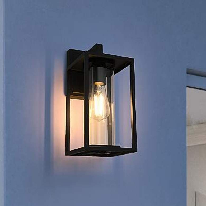 Image 1 Elegant Memphis 6 Inch Outdoor Wall Sconce in Black