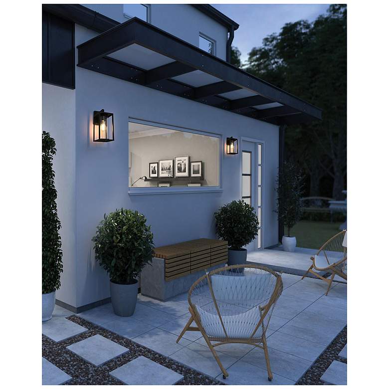 Image 3 Elegant Memphis 6 Inch Outdoor Wall Sconce in Black more views