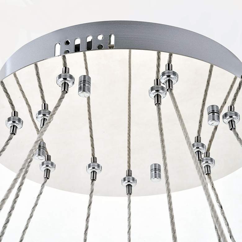Image 3 Elegant Monroe 42" Chrome 2-Tier Modern Crystal Ring LED Chandelier more views