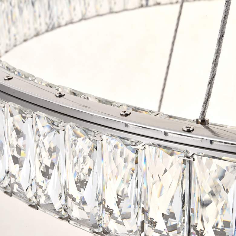 Image 4 Elegant Monroe 42" Chrome 2-Tier Modern Crystal Ring LED Chandelier more views
