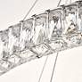 Elegant Monroe 42" Chrome 2-Tier Modern Crystal Ring LED Chandelier