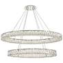 2_Elegant Monroe 48" Wide Chrome and Crystal 2-Tier Oval LED Chandelier