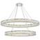 Elegant Monroe 48" Wide Chrome and Crystal 2-Tier Oval LED Chandelier