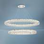 1_Elegant Monroe 48" Wide Chrome and Crystal 2-Tier Oval LED Chandelier