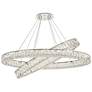 3_Elegant Monroe 48" Wide Chrome and Crystal 2-Tier Oval LED Chandelier more views