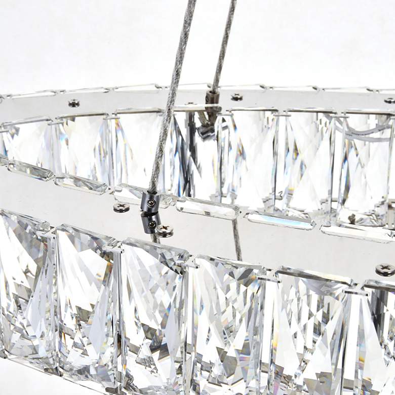 Image 5 Elegant Monroe 48" Wide Chrome and Crystal 2-Tier Oval LED Chandelier more views