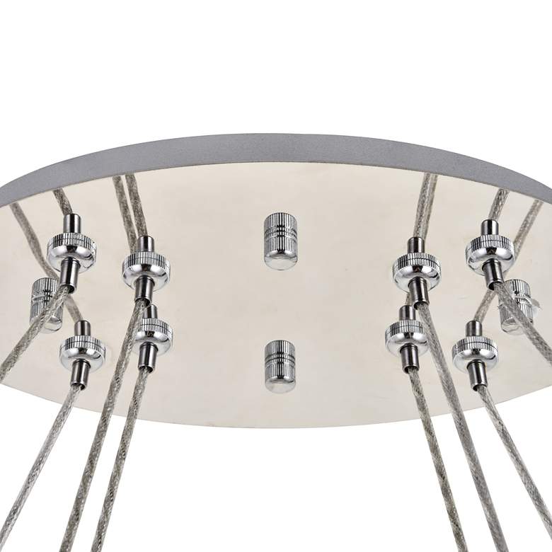Image 6 Elegant Monroe 48" Wide Chrome and Crystal 2-Tier Oval LED Chandelier more views