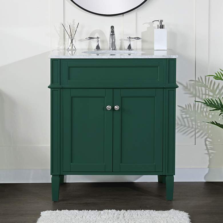 Image 1 Elegant Park Avenue 30 In. Bathroom Vanity In Green