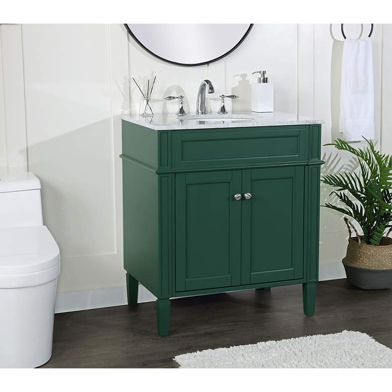 Image 3 Elegant Park Avenue 30 In. Bathroom Vanity In Green more views