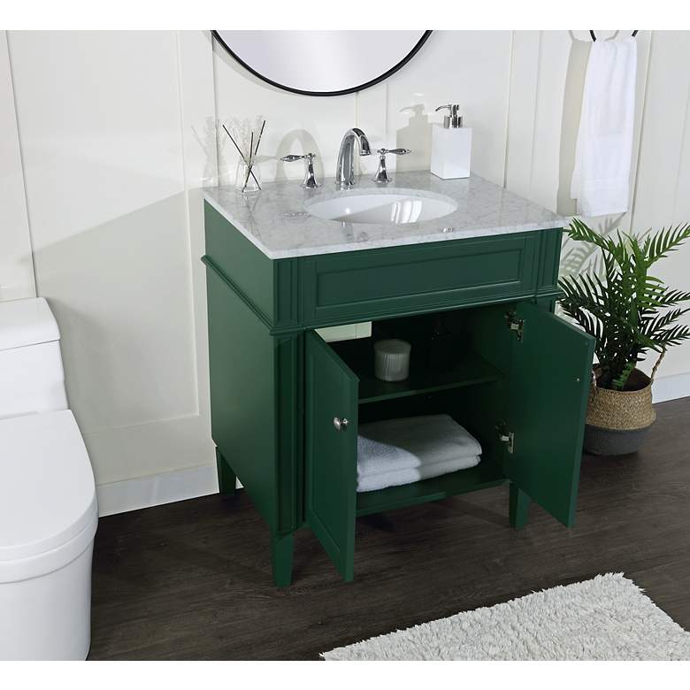 Image 4 Elegant Park Avenue 30 In. Bathroom Vanity In Green more views