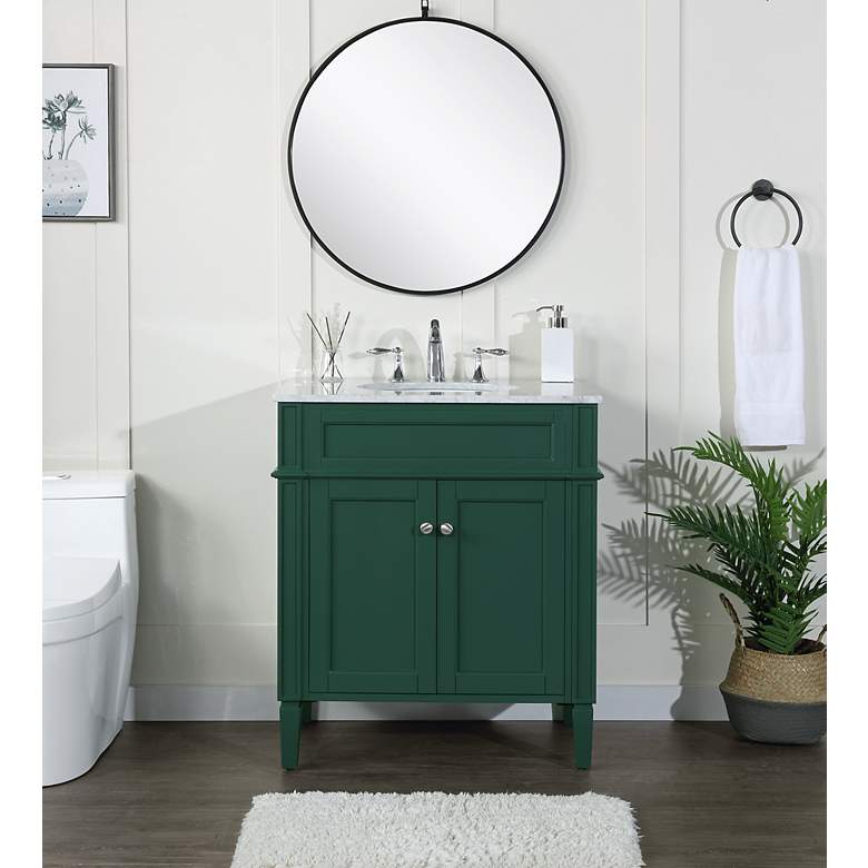 Image 5 Elegant Park Avenue 30 In. Bathroom Vanity In Green more views
