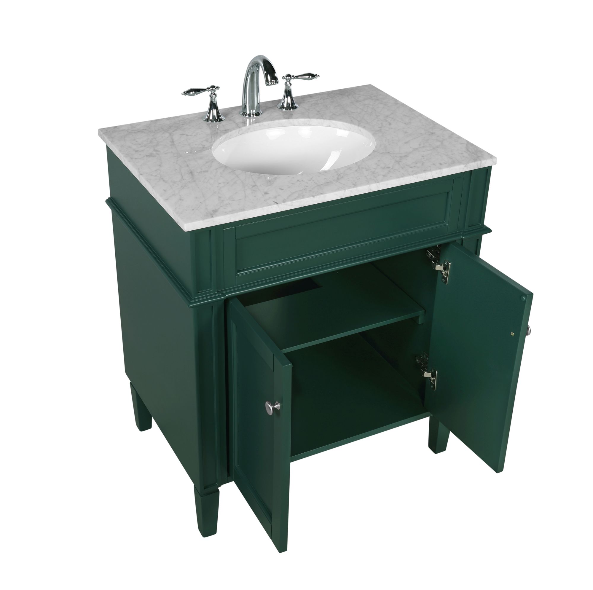 Elegant Park Avenue 30 In. Bathroom Vanity In Green