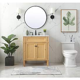 Image5 of Elegant Park Avenue 30 In. Bathroom Vanity In Natural Wood more views