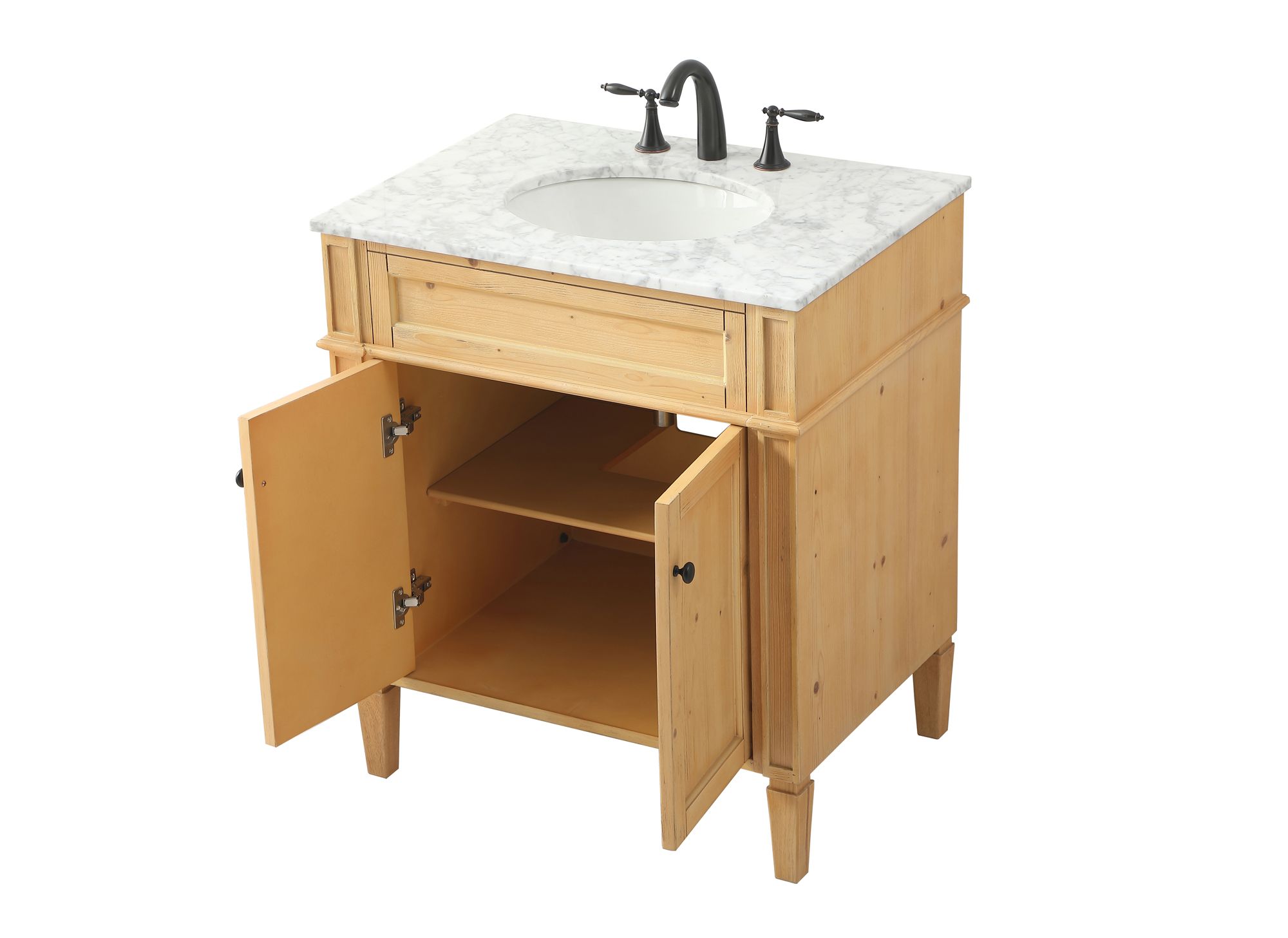 Elegant Park Avenue 30 In. Bathroom Vanity In Natural Wood