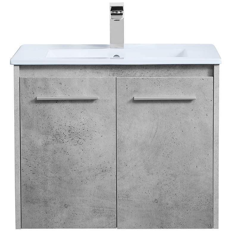 Image 1 Elegant Rasina 24 In. Bathroom Floating Vanity in Concrete Grey