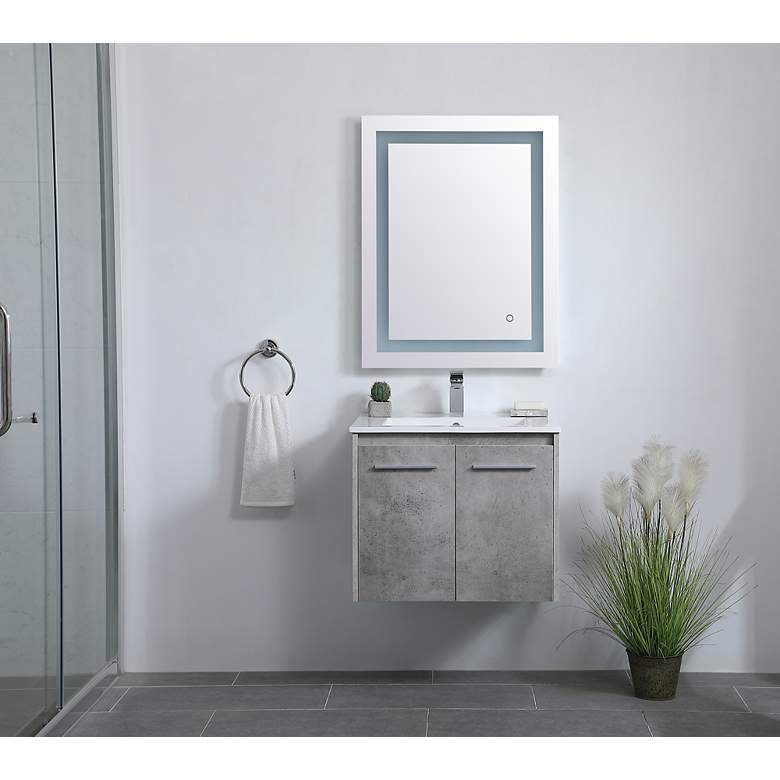 Image 6 Elegant Rasina 24 In. Bathroom Floating Vanity in Concrete Grey more views